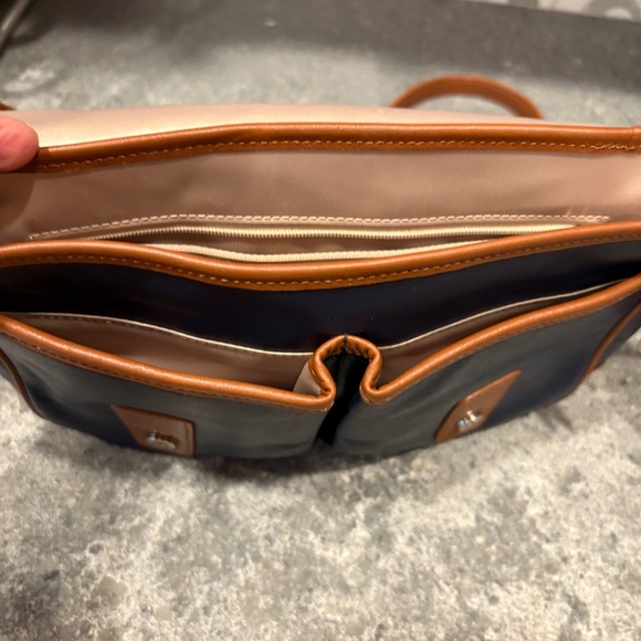 Coach Park Color-Block Leather Crossbody Purse Blue&White - Picture 7 of 14